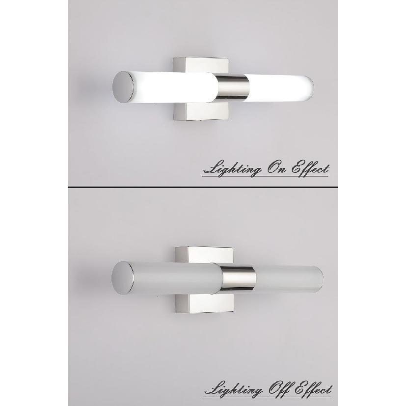 Bathroom Vanity Light Fixture, 16" Inches 8W 6000K Chrome LED Mirror Lights for Bathroom Wall Sconces Bar Lighting