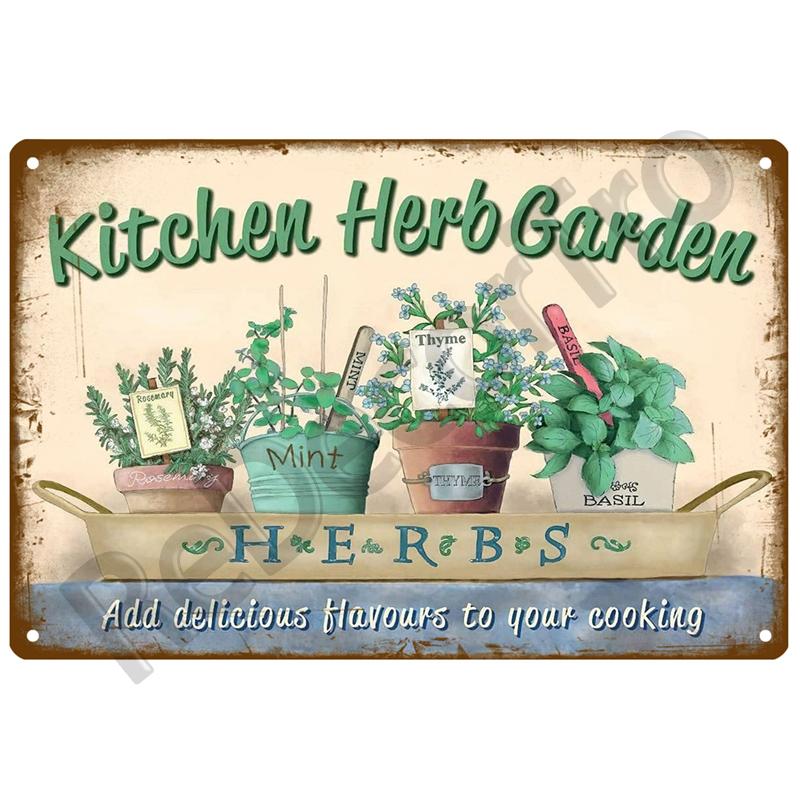 Retro Tin Sign Poster Garden Vintage Wall Poster Metal Sign Decorative Wall Plate Flower Plaque Metal Vintage Decor Accessories