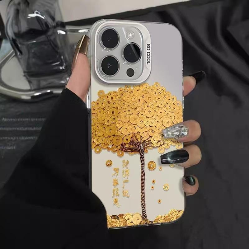 Gold Coin Money Tree Case for Apple IPhone 17 Pro Max and IPhone 16 Pro in A Trendy Chinese Style