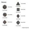 7 Pcs Yellow Blue Tree Vine Metal Dice Solid Metal Polyhedral Dice Set Suitable for Role-Playing RPG Board Game Dice RPG