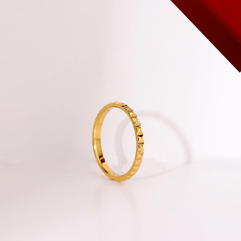 Simple Temperament Rivet Titanium Steel Ring Women's High-end Light Luxury Cold Style Ring Accessories
