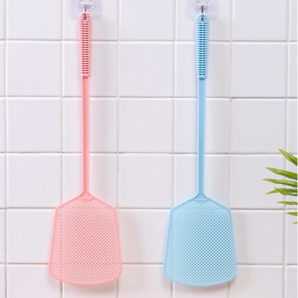 Plastic Manual Fly Swatter Long Hand Fly Swatter Mosquito Pests Control Insect Killer Home Kitchen Accessories Random Color