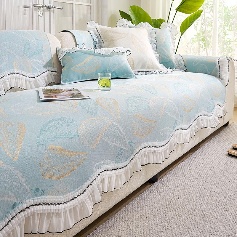

Summer Sofa Cushion Cool Feeling Ice Silk Summer New Non-Slip Sofa Mat Cushion Premium Feeling Seat Cushion Leather Cover Cloth Towel 70*120cm