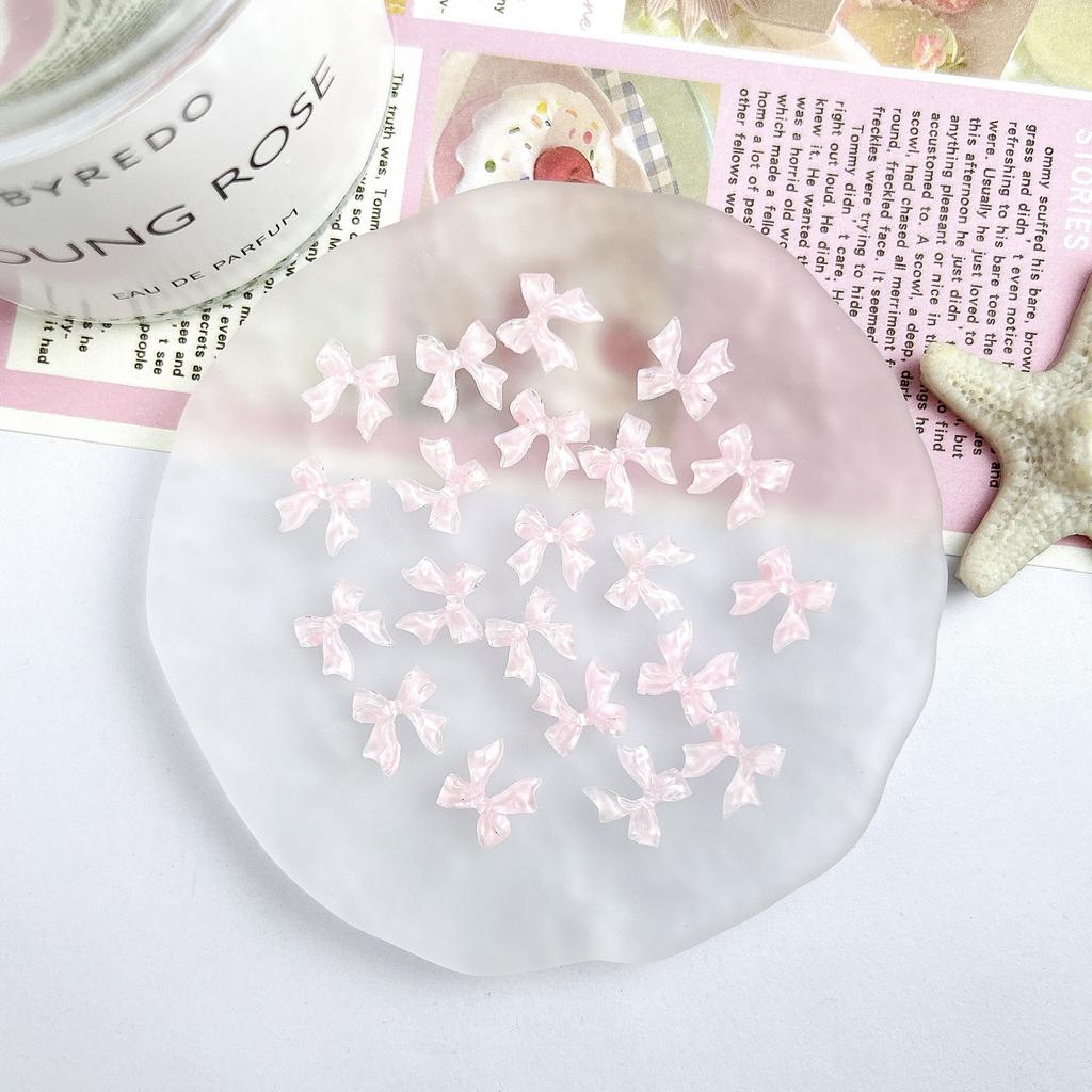 Pink Resin Cartoon Bowknot Heart Bow Tie Little Bunny Nail Art Accessories DIY Nail Hairpin Accessories Wholesale