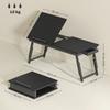 Foldable and adjustable bed table, bamboo laptop bed tray tilting top 83.5x33x34cm black