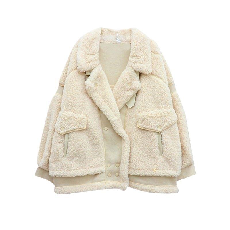 Winter new imitation fur warm loose thickened fur integrated coat lamb wool coat women
