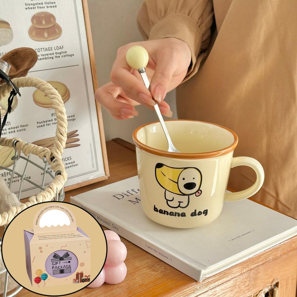 Creative Banana Dog Ceramic Mug Birthday Gift Girls Cup High-Pretty Cute Household Water Cup Coffee Cup