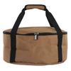 Outdoor Cookware Storage Bag Khaki Portable Camping Cooker Tableware Organizer with Handle Straps for Picnics Large Size