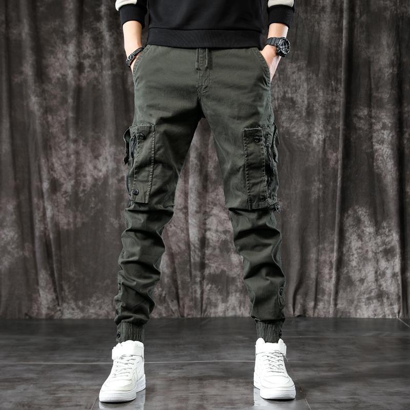 American-Style Men s Casual Tactical Buttoned Overalls 5XL зелёный