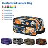 Waterproof Polyester Makeup Pouch Custom Logo Print Double Zipper Design Handheld Storage Bag for School and Outdoor