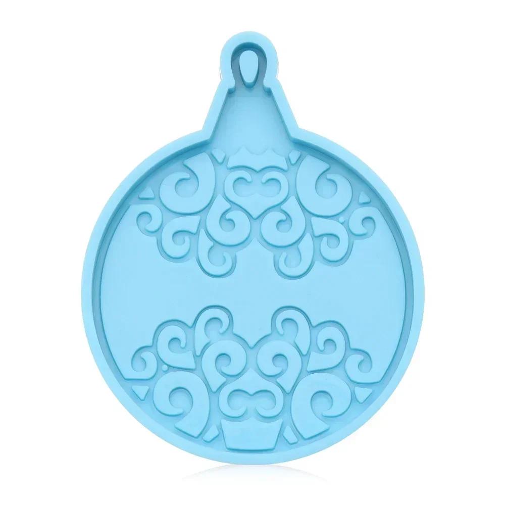 Christmas Ball Silicone Mould Keychain Pendant Epoxy Resin Crafts Silicone Mold Candy Chocolate Xmas Jewelry Pendant Making Mold