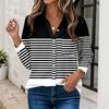 Camicia da Donna Stampata con Bottoni Camicia a Maniche Lunghe Top da Lavoro Business Casual con Tasche Giacca