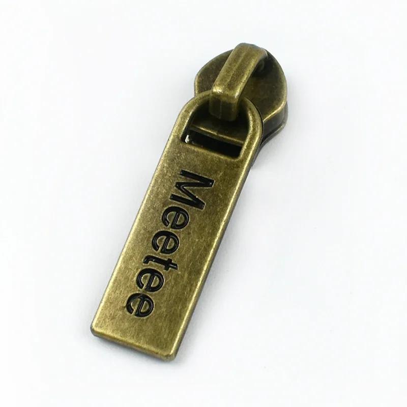 Meetee 5-20 Szt. 5# Suwak do Zamka Błyskawicznego na Zamki Nylonowe Stop Cynku Główka Zamka Dekoracja Brązowy Ciągnik Zamka Błyskawicznego Akcesoria do Szycia Kurtki Płaszcza