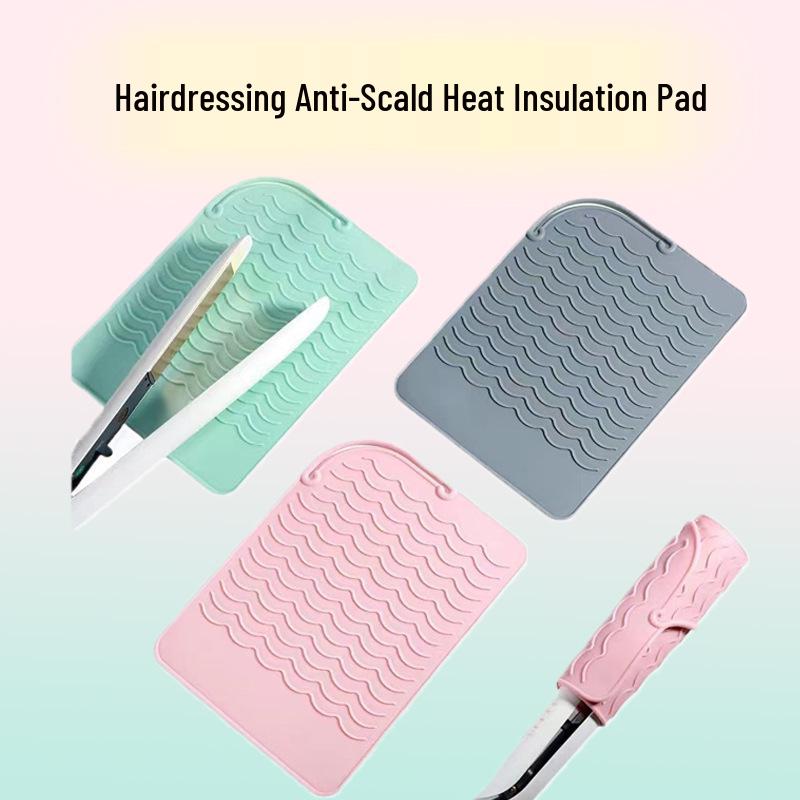 Hair Styling Tools: Curling Iron, Straightener, and Silicone Heat-Resistant Non-Slip Pad for Home Use