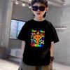 Summer Clothes Boys Girls Age 3-12 Tee+shorts suit Children Short Sleeve T-shirts Child  Casual Pink Black Fashion Game graphics
