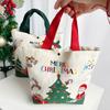 3pcs Canvas Christmas Gift Bag Cartoon Merry Christmas Decor  Merry Christmas Decor