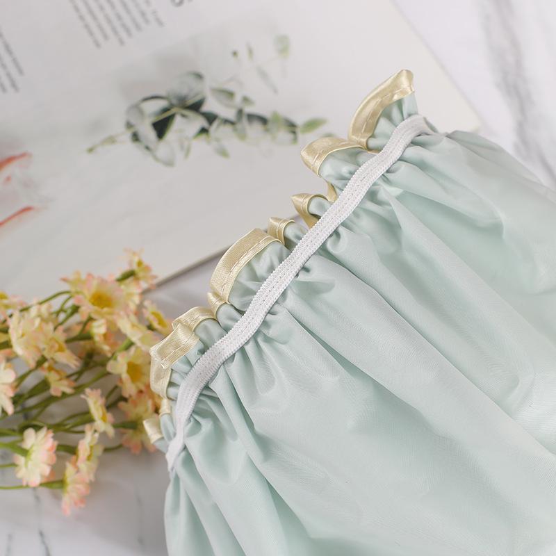 Women's Dual-Layer Waterproof Thickened Foldable Bath Cap - High-Elastic, Adult Size, Quick-Drying