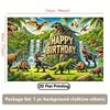 One 2D Flat Polyester Background Cloth with a Dinosaur Birthday Celebration Theme, Suitable for Birthday Decoration