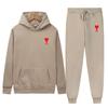 Spring Tide Brand Aml Classic Big Love Printing Men and Women the Same Couple Hooded Sweater Set