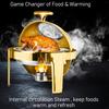 6QT Stainless Steel Chafing Dish for Buffet, Round Food Warmer with Visible Glass Lid