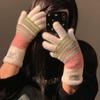 Harajuku Striped Knitted Gloves Rainbow Color Full Fingers Mittens Touchscreen Mittens  Winter