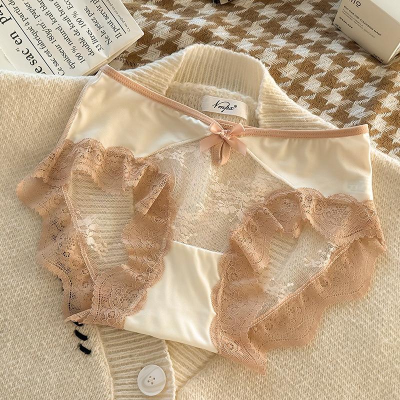 

Lady Summer Sexy Pure Desire Lace Mesh Yarn Lovely Bow Triangle Briefs L шампанського