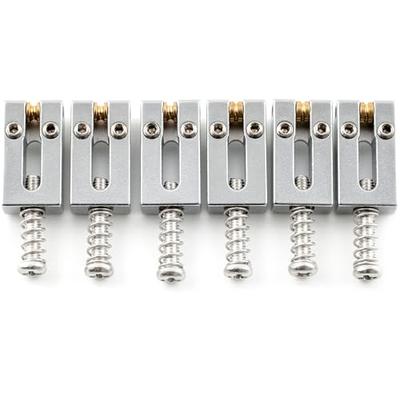 Musiclily Ultra 10.5mm Brass Guitar Roller Bridge Saddles for Strat/Telecaster Style Electric Guitars, Chrome (Set of 6)