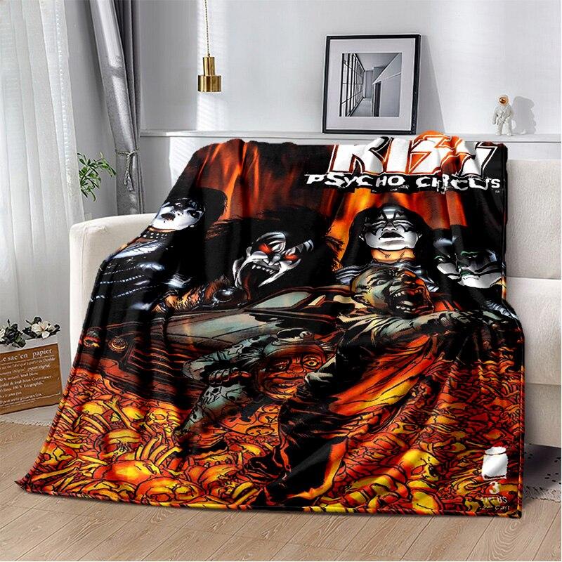 Rockband Kiss Band Decke Mode Flanell Flauschige Fleece Überwurfdecke Kinder und Erwachsene Geschenk Sofa Reise Camping