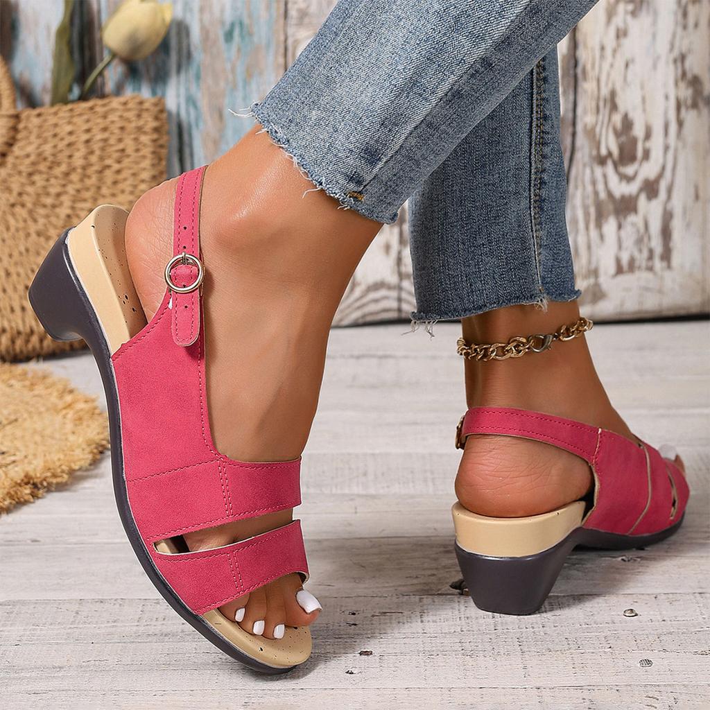 Women's Open Toe High Heel Sandals Adjustable Buckle Strap Summer Casual Dress Shoes Comfortable Fit Durable Sole
