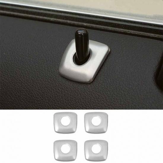 Ring Frame Car Inner Door For BMW 3-Series G20 19-22 Matte Silver Bolt Lock Down