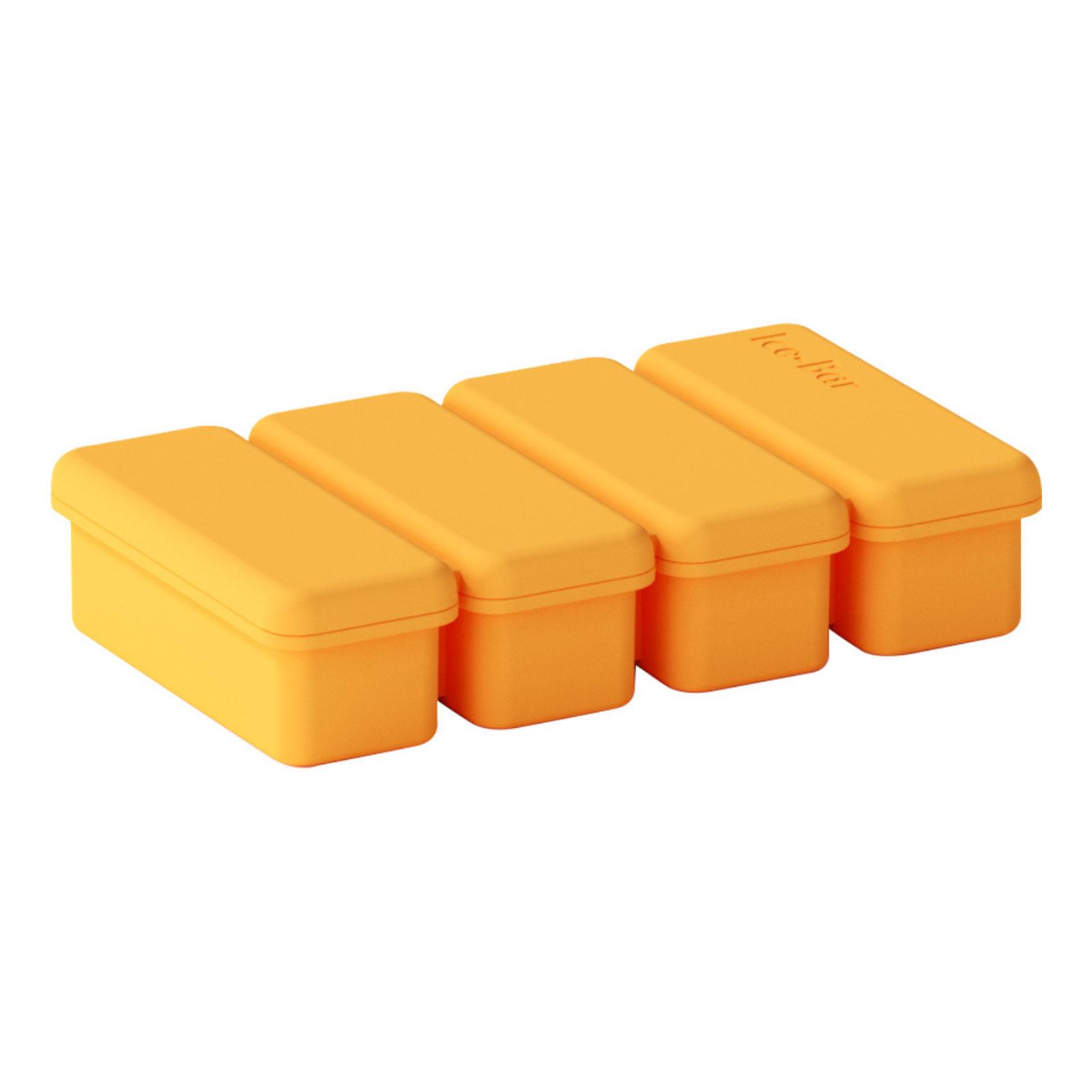 

4Grid Big Ice Tray Mold Box Large Food Grade Silicone Ice Cube Square Tray Mold Diy Bar Pub Wine Ice Maker Model Container M жёлтый