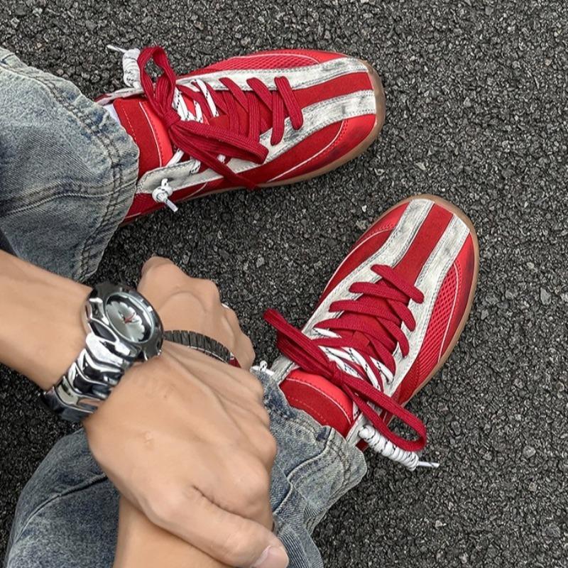 Fashion Men's Fashion Trend Mesh Breathable Low Top Sports Casual Shoes 2025 Autumn Retro Design Versatile Comfortable Non Slip Sneakers