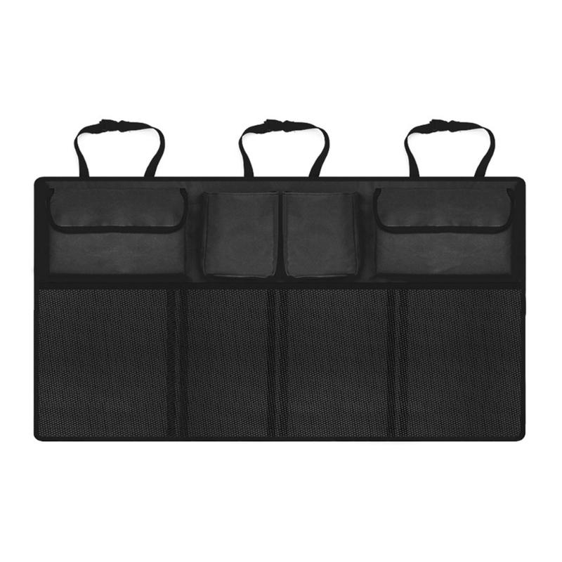 Trunk Hanging Organizers, Backseat Bag, Car Interior Accessories with 4 Pockets & 4 Mesh Pouches for Groceries
