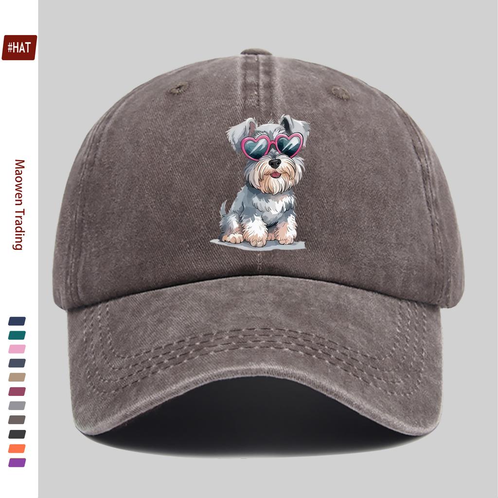 Pc Baseball Cap with Schnauzer Dog Pattern Print Cute Dog Print Design Sun Hat Comfortable and Lightweight Trucker Decorative