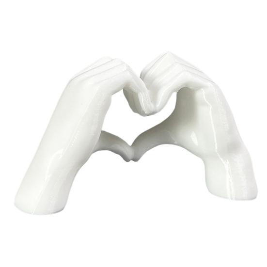 3D Printed Love Gesture Figurine Love Heart Hand Shape Statue Sculpture Home Office Wedding Party Desktop Decoration Ornament