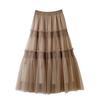 HOLRAFAN Long Tulle Elastic Perfect for Everyday and Available In Multiple Colors Women's Skirt, Elegant, Slimming, Waist, Lined, High-Waisted,