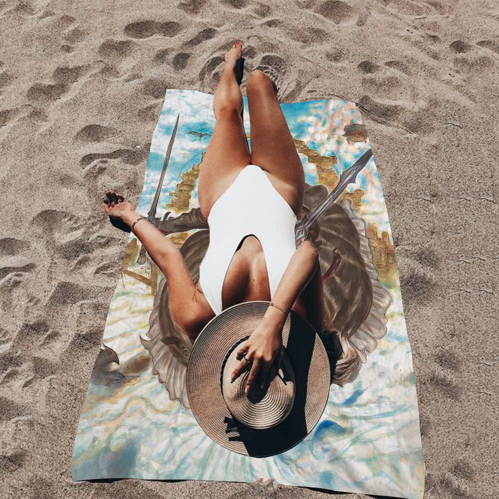 Y-Yoshitaka Amano Art Anime Beach Swimming Towel Soft Absorbent Washcloth Children's Gifts for Kids Travel Camping Gym