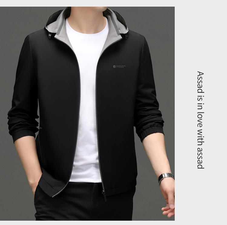 Pierre Cardin 2025 Pánská oboustranná ležérní bunda s kapucí - Podzimní móda pro muže středního věku