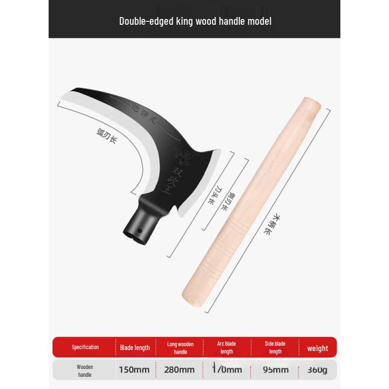 

Коса из марганцевой стали с двусторонней заточкой: Для стрижки травы, прополки, рубки веток и дров - Модель Z124