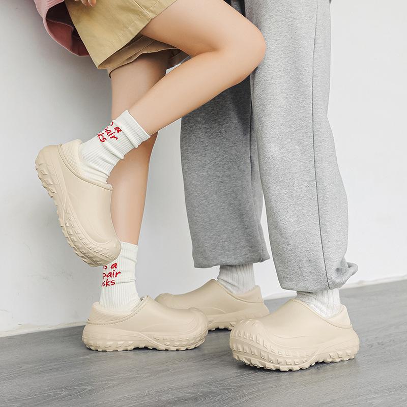 Winter new thickened heightening cotton shoes non-slip niche velvet outdoor cotton slippers men's shoes large size