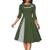Vestidos de mujer con falda amplia y talle de lunares estilo vintage para primavera y otoño
