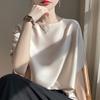 Silk satin summer women's new round neck loose batman shirt slim temperament versatile T-shirt short sleeves, top