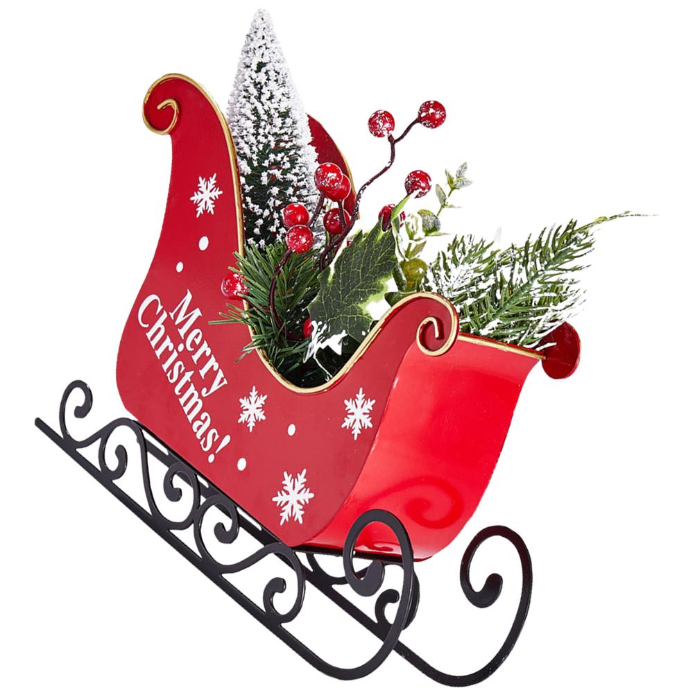 

Рождественские украшения для саней, рождественские олени, елка, украшения для вечеринок 27.30X22.60X7.50CM красный