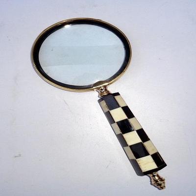 Vintage Nautical Solid Brass Desk Magnifier Beautiful Handle Magnifying Glass