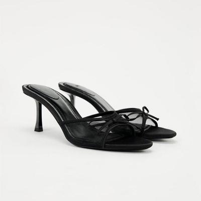 Mesh Atmungsaktive Damen High Heels Größe 42 Schleife Runde Zehenpartie Ein-Riemen Sandalen