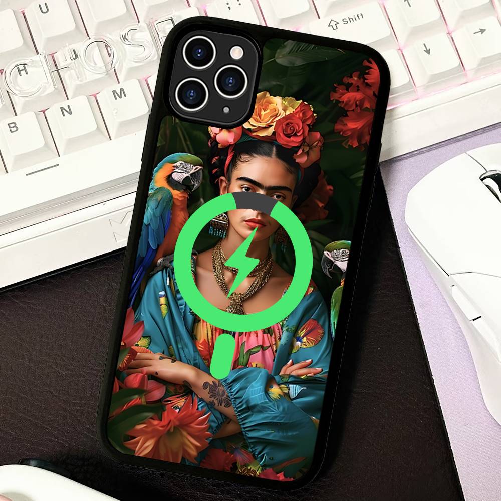 Fashion F-Frida K-KahlosS Phone Case For IPhone 17 16 15 14 13 12 11 Pro Max Plus For Magsafe Magnetic Shell