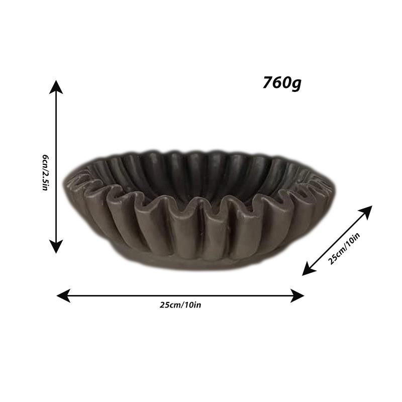 Decorative Bowl With Grooved Ruffle Edge Modern Home Accent Coffee Table Bookshelf Console