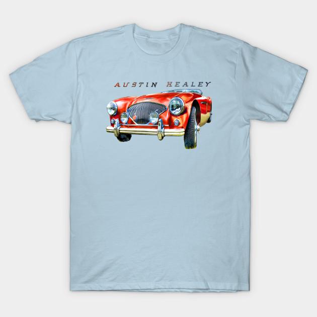 Men Black Print T-shirt Austin Healey 100 No-Cut Transfer Paper Print Cotton Tshirt 2XL светло-синий