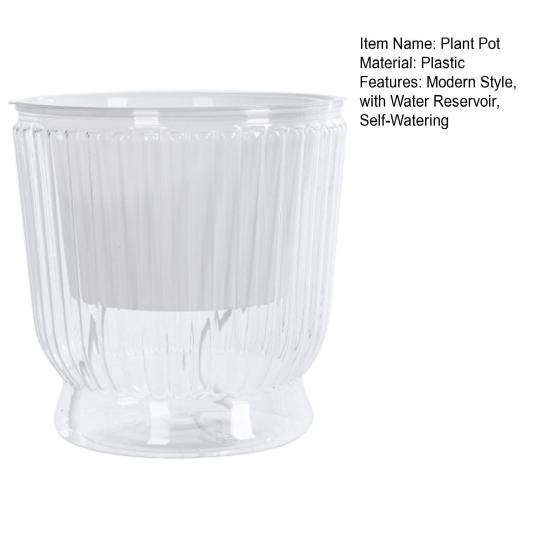 Self Watering Plant Pot Plastic Flower Pot with Water Reservoir Wick Ropes Modern Indoor Planter for Home Office