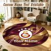 Round Rug Custom NameGalatasaray FC Pattern Non Slip Carpet Home Floor Decor